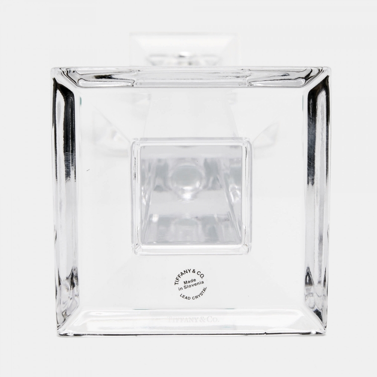 Pre Owned Tiffany & Co. Classic Glass Candle Stand -Set of 2