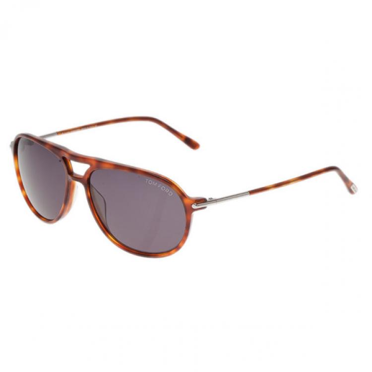 Pre Owned Tom Ford Brown John Unisex Aviators
