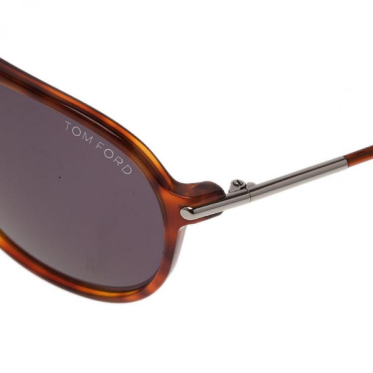 Pre Owned Tom Ford Brown John Unisex Aviators