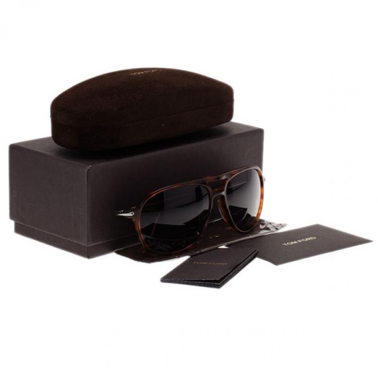 Pre Owned Tom Ford Brown John Unisex Aviators