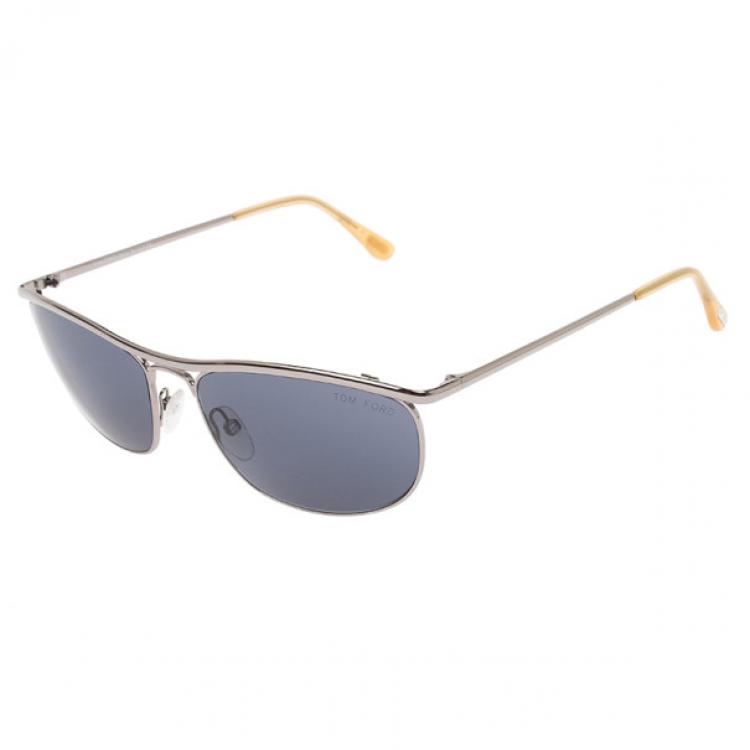 Pre Owned Tom Ford Silver Tate Unisex Aviators