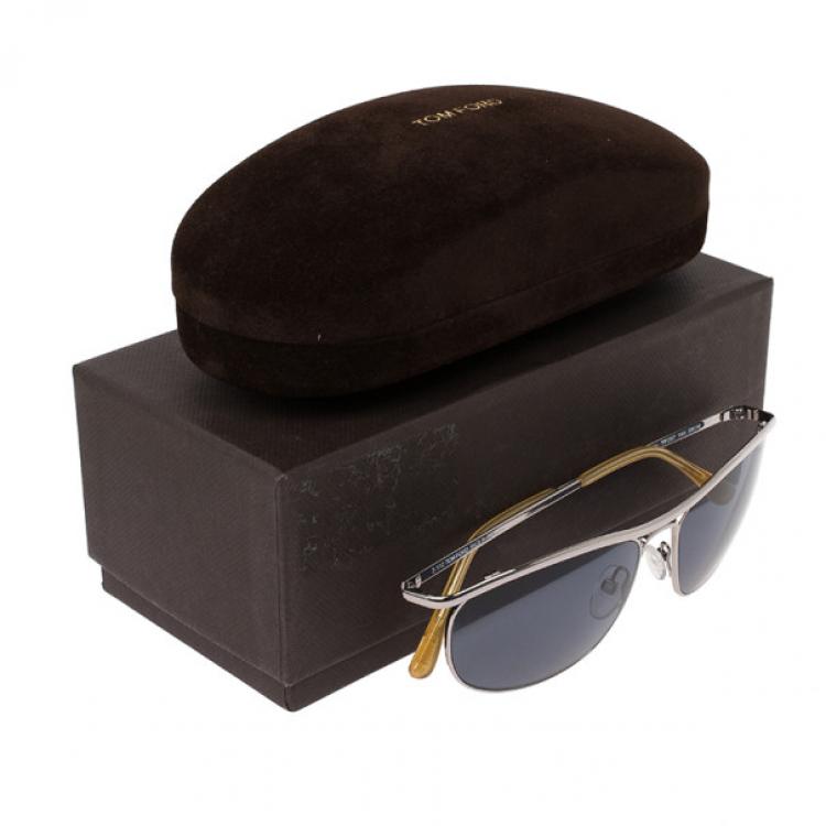 Pre Owned Tom Ford Silver Tate Unisex Aviators