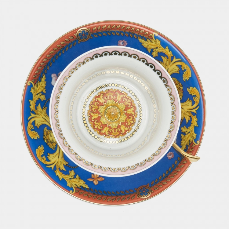 Pre Owned Versace x Rosenthal Primavera Cup and Saucer Set Of 6