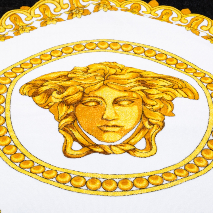Pre Owned Versace Home Crete De Fleur Cotton Terry Beach Towel