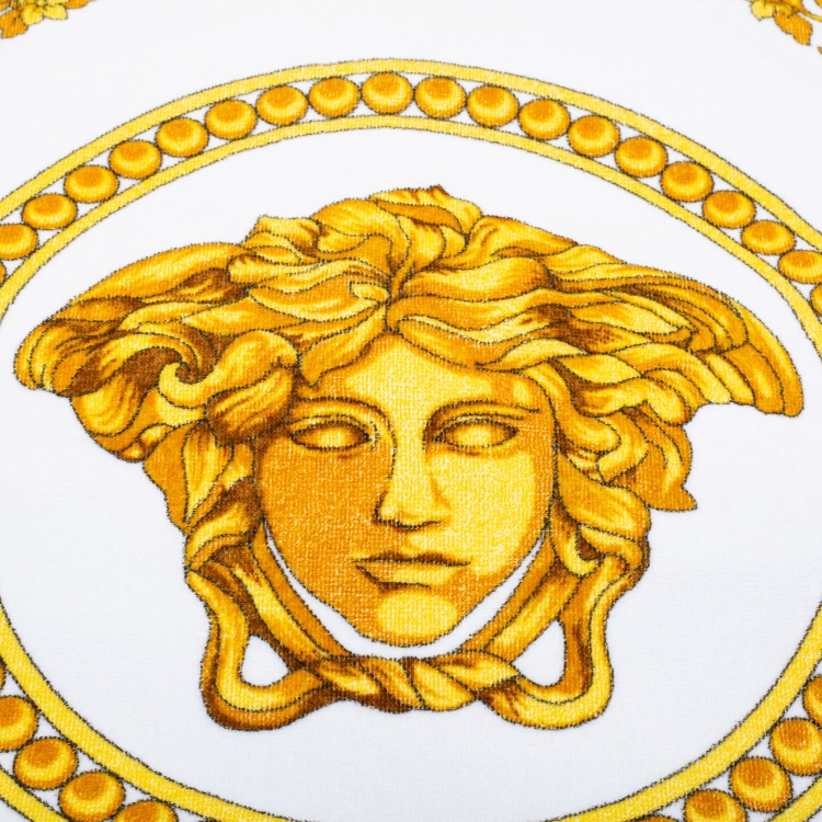 Pre Owned Versace Home Crete De Fleur Cotton Terry Beach Towel