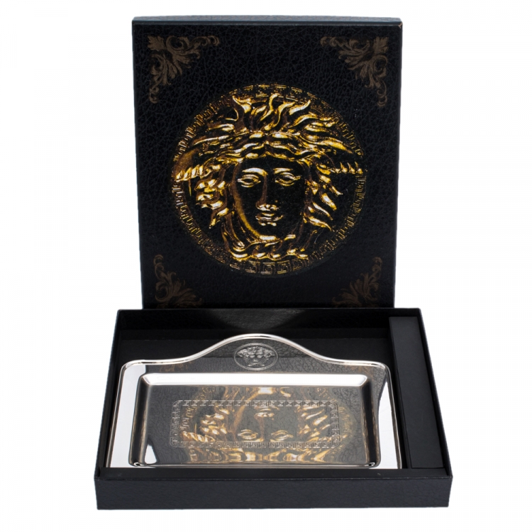 Pre Owned Versace Silver 925 Medusa Serving Tray 