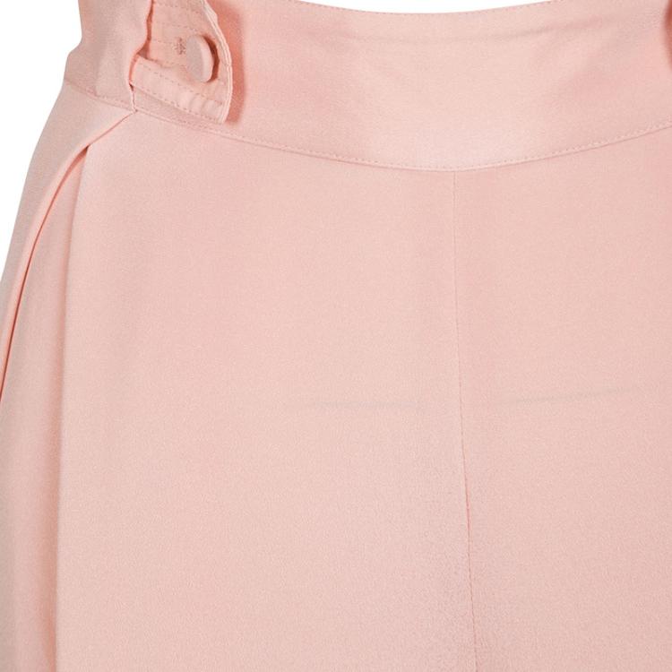 Pre Owned 3.1 Phillip Lim Peach Waist Tab Extension Detail Pleated Silk Trousers S