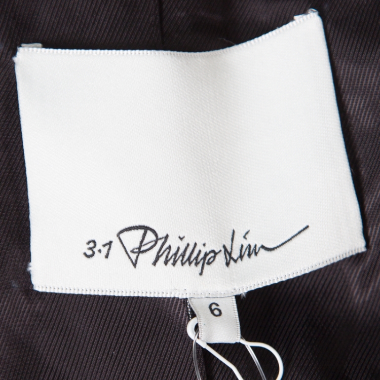 Pre Owned 3.1 Phillip Lim Brown Floral Cloque Single Button Blazer M