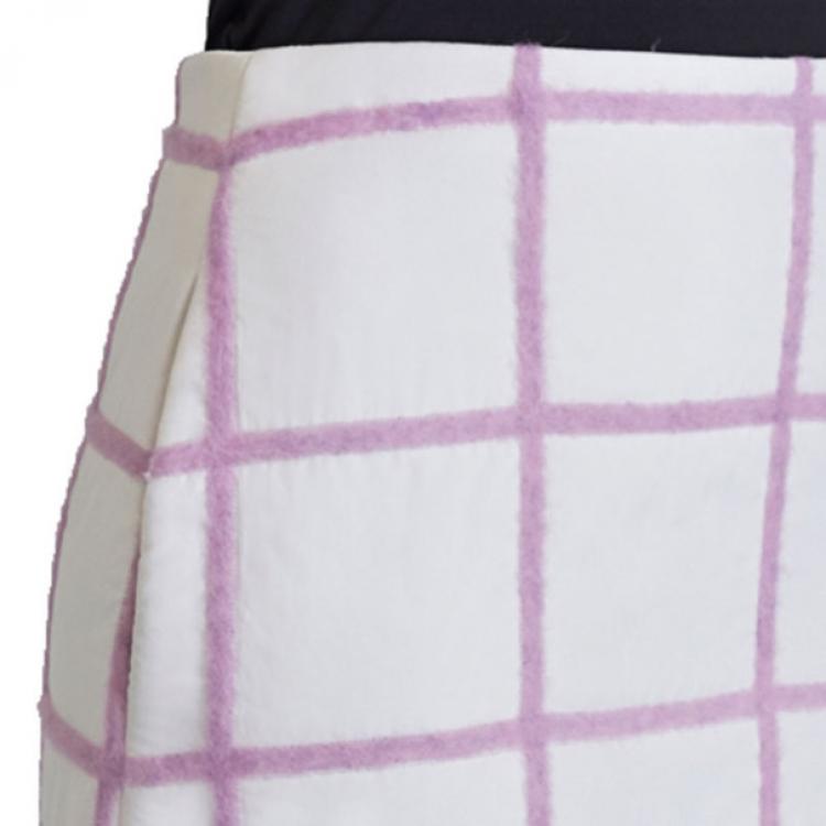 Pre Owned 3.1 Phillip Lim White Woolen Grid-Print Mini-Skirt S