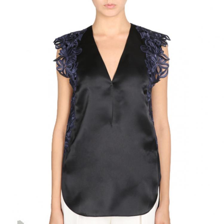 Pre Owned 3.1 Phillip Lim Sleeveless Lace-Detailed Blouse M
