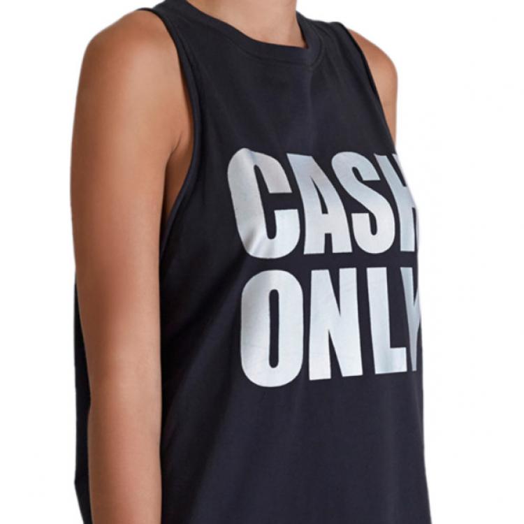 Pre Owned 3.1 Phillip Lim Black "Cash Only" Logo Tank M
