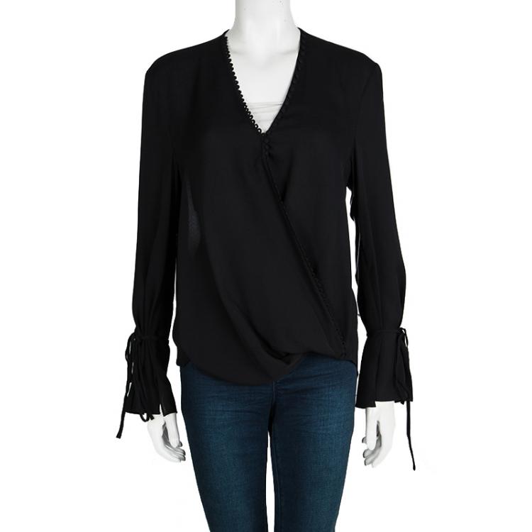 Pre Owned 3.1 Phillip Lim Black Silk Whimsical Sleeve Draped Blouse S