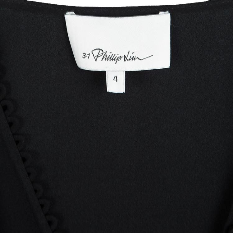Pre Owned 3.1 Phillip Lim Black Silk Whimsical Sleeve Draped Blouse S