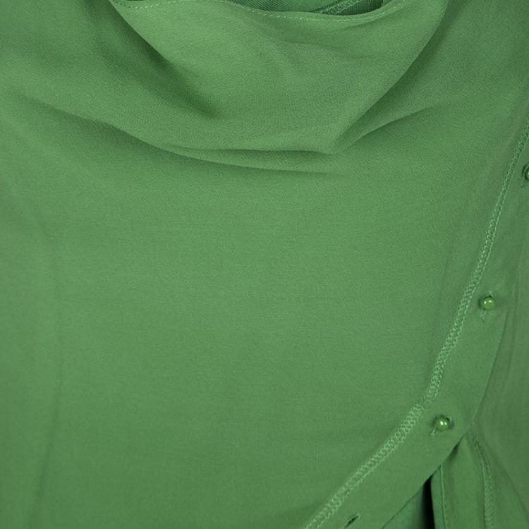 Pre Owned 3.1 Phillip Lim Parrot Green Chiffon Overlay Sleeveless Top S