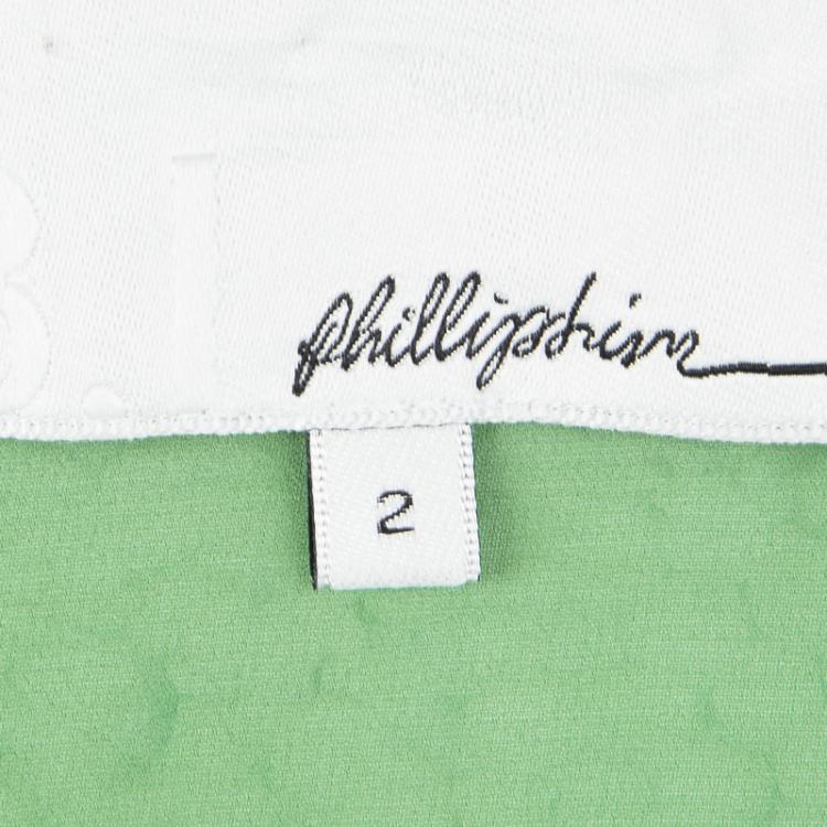 Pre Owned 3.1 Phillip Lim Parrot Green Chiffon Overlay Sleeveless Top S