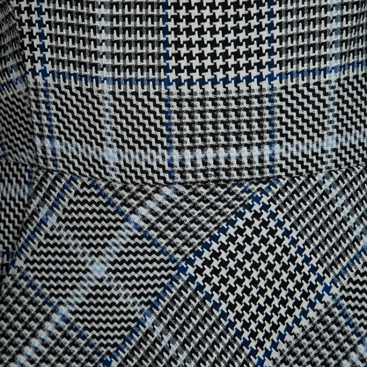Pre Owned 3.1 Phillip Lim Grey Glen Plaid Fringed Wool Sleeveless Dress M