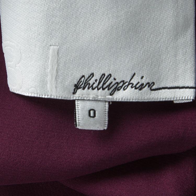 Pre Owned 3.1 Phillip Lim Burgundy Silk Embellished Sleeveless Tunic Top XS