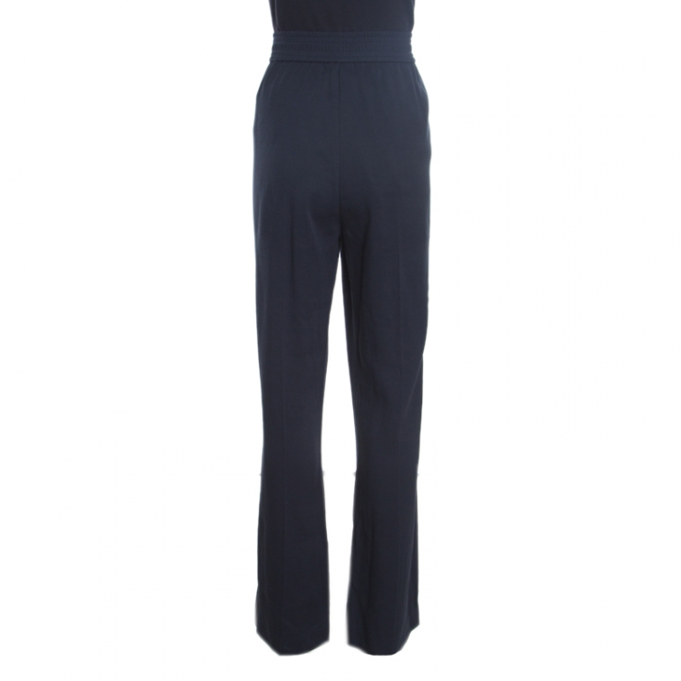 Pre Owned 3.1 Phillip Lim Midnight Black Crepe Elasticized Waist Straight Leg Pants L