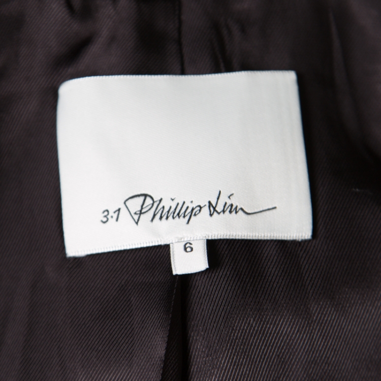 Pre Owned 3.1 Phillip Lim Black Jute and Silk Blend Double Breasted Blazer M