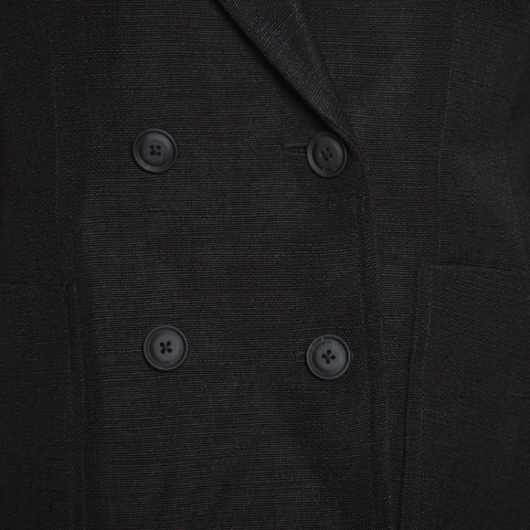 Pre Owned 3.1 Phillip Lim Black Jute and Silk Blend Double Breasted Blazer M