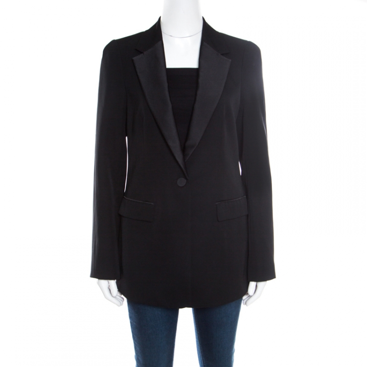 Pre Owned 3.1 Phillip Lim Black Wool Satin Trim Classic Tuxedo Blazer S