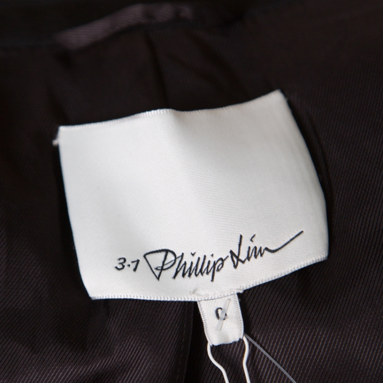 Pre Owned 3.1 Phillip Lim Black Wool Satin Lapel Detail Single Button Tuxedo Blazer XS