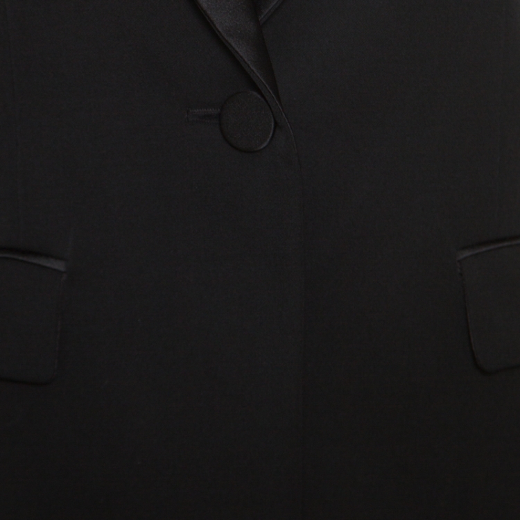 Pre Owned 3.1 Phillip Lim Black Wool Satin Lapel Detail Single Button Tuxedo Blazer XS