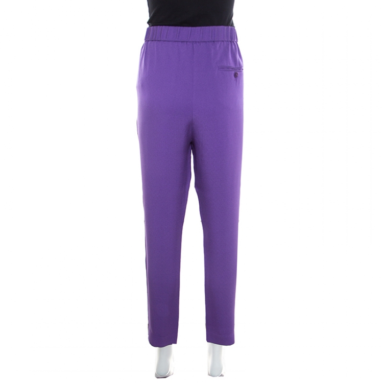 Pre Owned 3.1 Phillip Lim Purple Draped Pocket Elasticized Waist Pants M