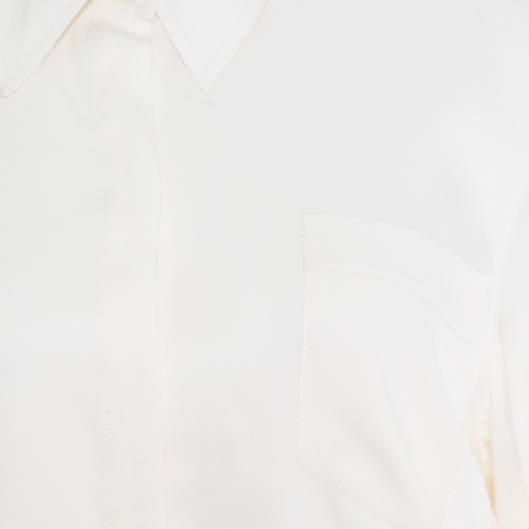 Pre Owned 3.1 Phillip Lim Cream Silk Faux Layered Shirt Dress M
