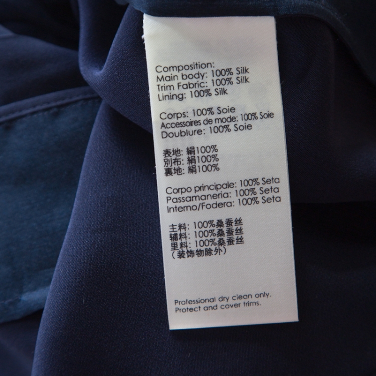 Pre Owned 3.1 Phillip Lim Navy Blue Dandelion Silk Applique Detail Sleeveless Crop Top XS