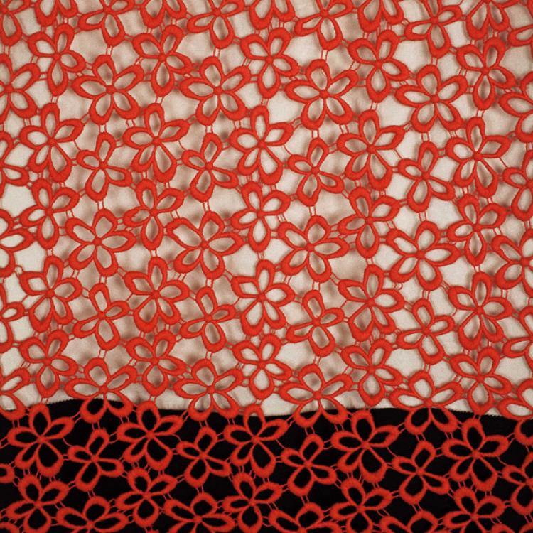 Pre Owned 3.1 Phillip Lim Monochrome Two Tone Lace Shift Dress L