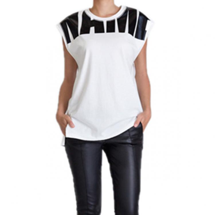 Pre Owned 3.1 Phillip Lim White "Name Drop" Logo Muscle Tee L