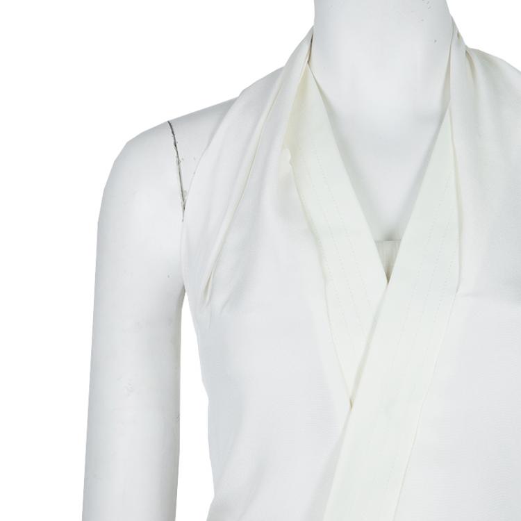 Pre Owned 3.1 Phillip Lim Cream and Beige Halter Crossback Jumpsuit XS