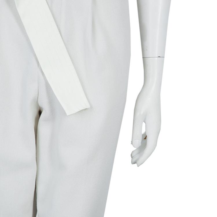 Pre Owned 3.1 Phillip Lim Cream and Beige Halter Crossback Jumpsuit XS