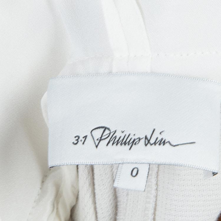 Pre Owned 3.1 Phillip Lim Cream and Beige Halter Crossback Jumpsuit XS