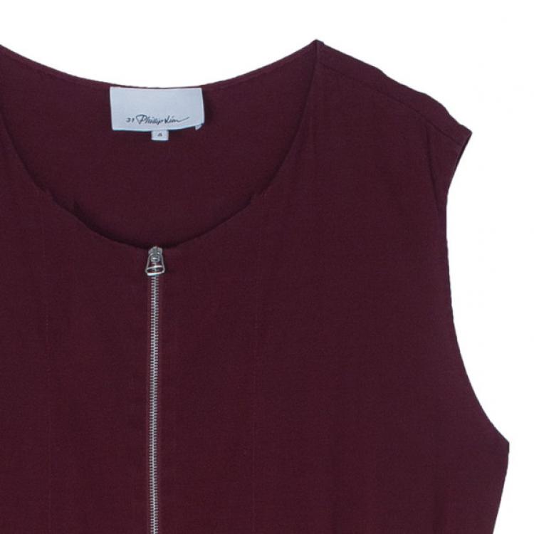 Pre Owned 3.1 Phillip Lim Burgundy Drawstring Jumpsuit M