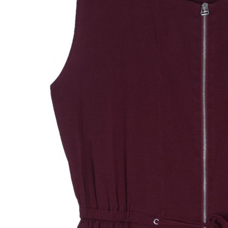 Pre Owned 3.1 Phillip Lim Burgundy Drawstring Jumpsuit M
