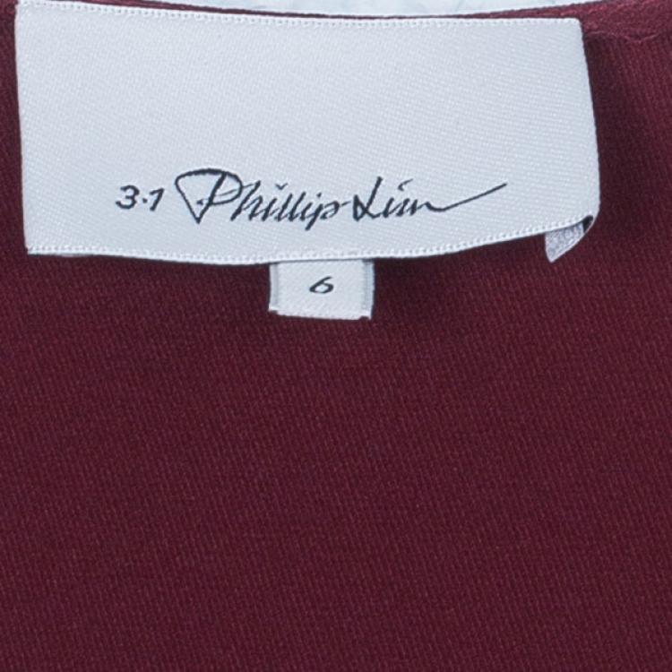 Pre Owned 3.1 Phillip Lim Burgundy Drawstring Jumpsuit M