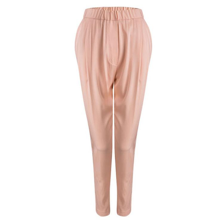 Pre Owned 3.1 Phillip Lim Peach Draped Pocket Elasticized Waist Trousers M
