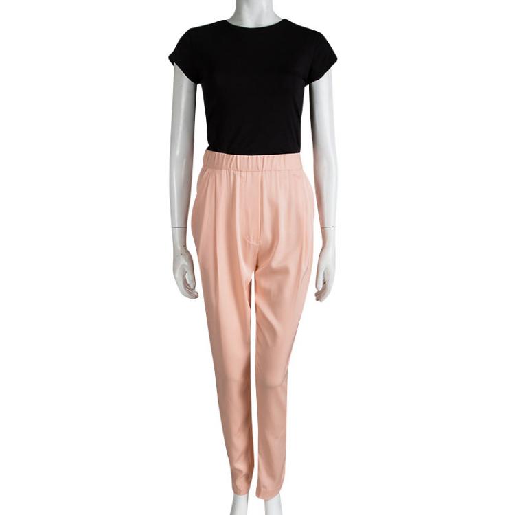 Pre Owned 3.1 Phillip Lim Peach Draped Pocket Elasticized Waist Trousers M