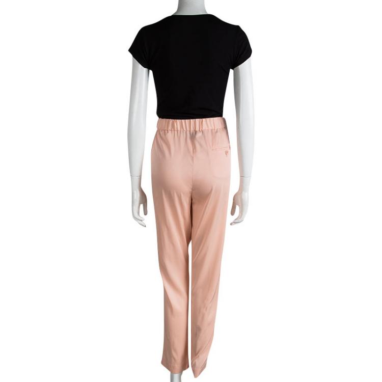 Pre Owned 3.1 Phillip Lim Peach Draped Pocket Elasticized Waist Trousers M
