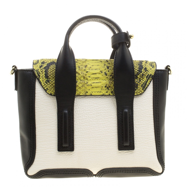 Pre Owned 3.1 Phillip Lim Multicolor Leather and Python Print Mini Pashli Satchel 