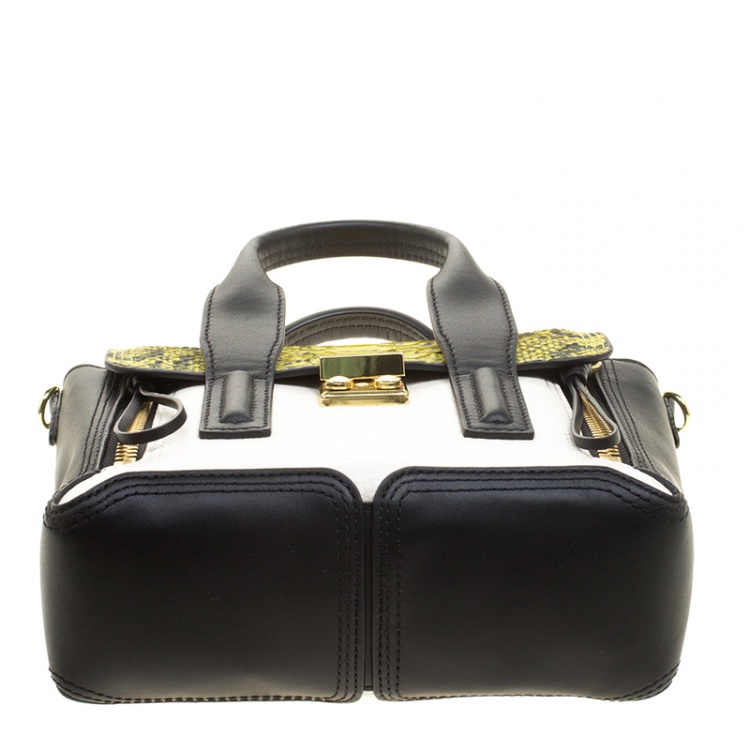 Pre Owned 3.1 Phillip Lim Multicolor Leather and Python Print Mini Pashli Satchel 