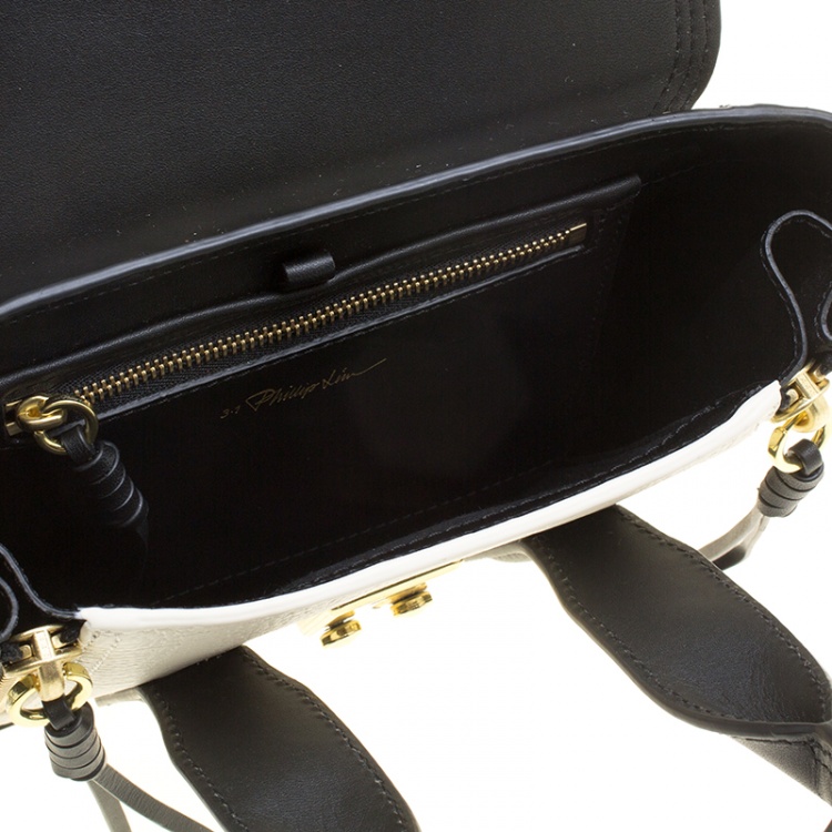 Pre Owned 3.1 Phillip Lim Multicolor Leather and Python Print Mini Pashli Satchel 