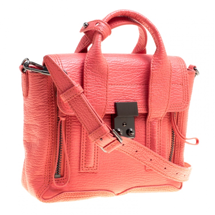 Pre Owned 3.1 Phillip Lim Coral Leather Mini Pashli Satchel