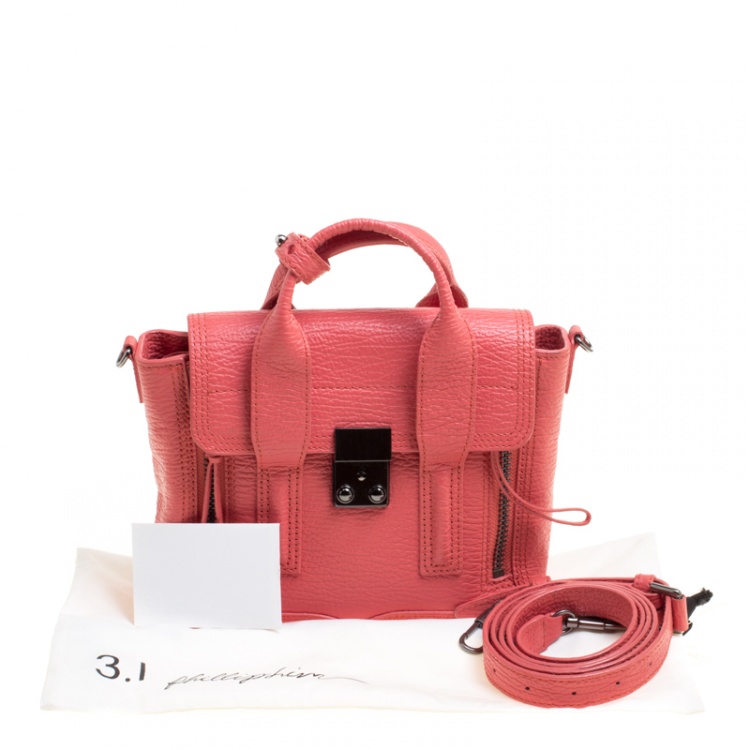 Pre Owned 3.1 Phillip Lim Coral Leather Mini Pashli Satchel