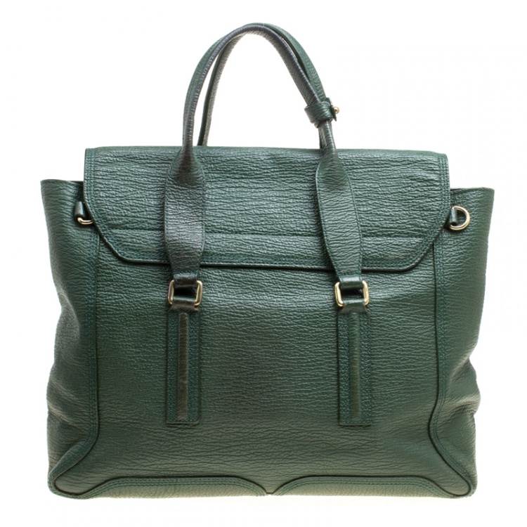 Pre Owned 3.1 Phillip Lim Green Leather Large Pashli Top Handle Bag