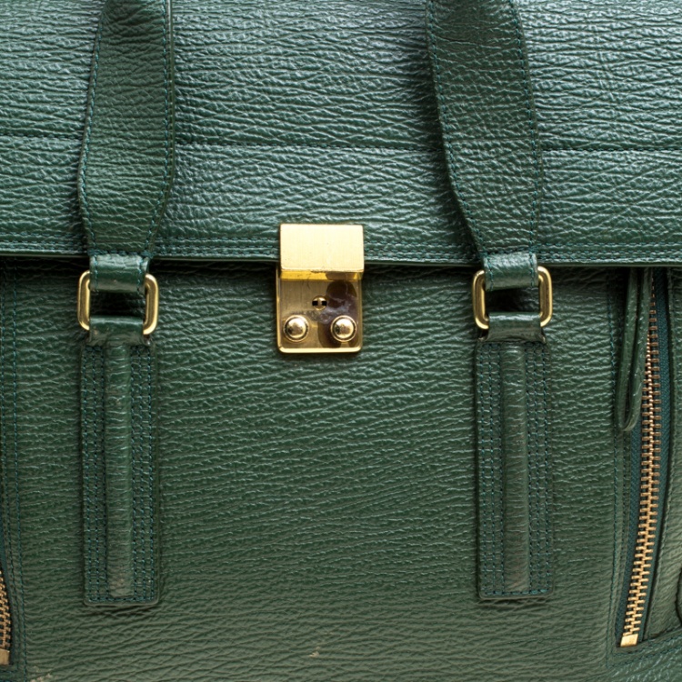 Pre Owned 3.1 Phillip Lim Green Leather Large Pashli Top Handle Bag