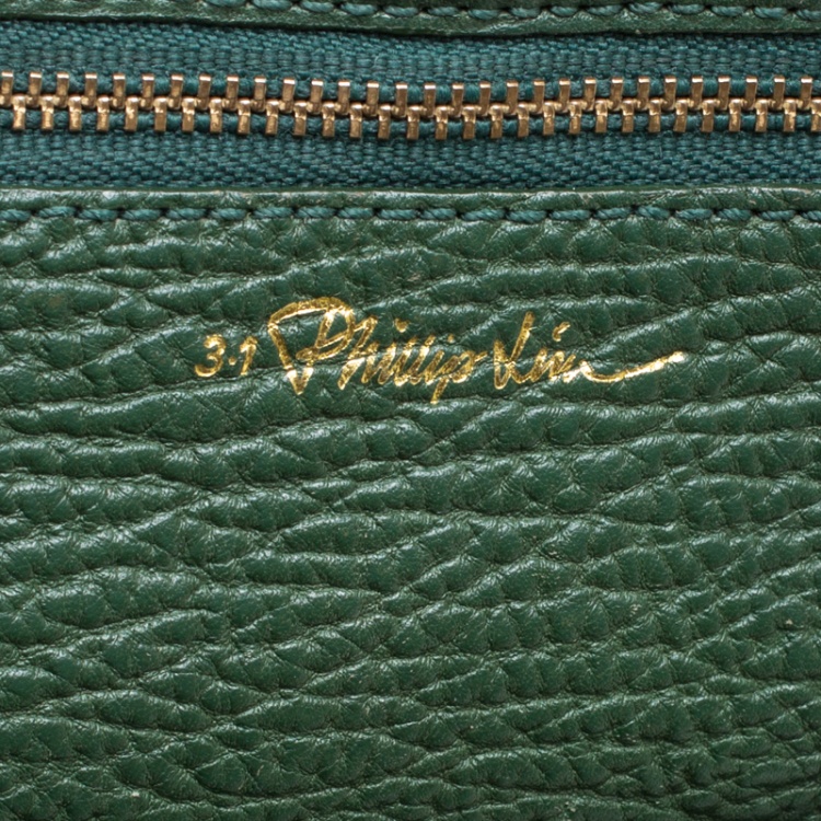 Pre Owned 3.1 Phillip Lim Green Leather Large Pashli Top Handle Bag