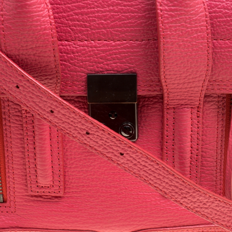 Pre Owned 3.1 Phillip Lim Coral Pink Leather Mini Pashli Top Handle Shoulder Bag